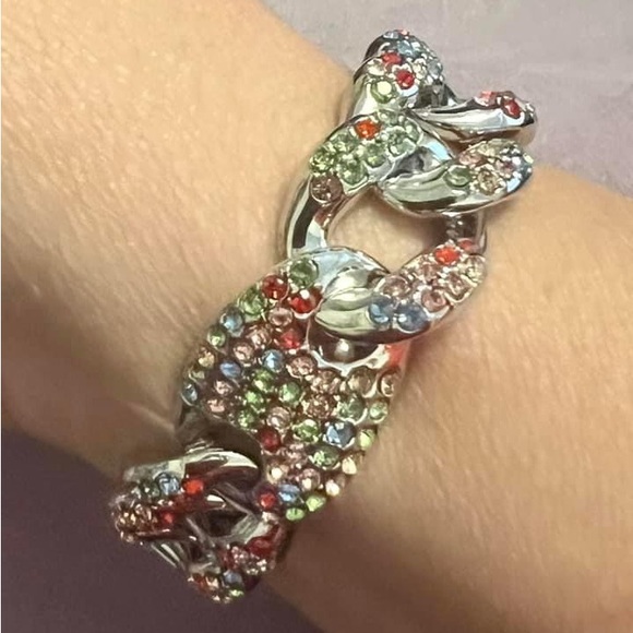 Multicoloured Austrian Crystal Link Bracelet - Picture 4 of 4